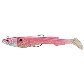 Berkley PowerBait Power Sardine, Fishing Hook, Soft Lures, Sea Fishing, Saltwater Soft Bait Minnow Paddle Tail Lure for Bass, Seabass, Pollack, Cod, Eel, Ling and Wrasse, Metallic Pink, 10g | 9cm