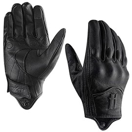 Harssidanzar Ladies Motorcycle Gloves, Womens Motorcycle Gloves Riding Gloves Driving Glove for Women, Motorbike Gloves,Powersports Gloves Touchscreen GL016,Black, Size L