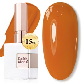 Double Rhythm 15ML Gel Polish Jelly Sheer Pastel Light Milky Color 1 PC 0.53 OZ Bottle UV Nail Polish Art Salon at Home for Women (Deep Ginger Yellow-B-A1448)