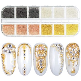 Coollooda Nail Parts Brion Gold 1.8 oz (50 g) [3 Sizes/4 Colors] Metal Brion Silver Bullion Parts Nail Art Nail Resche Black, Gold, Silver, Rose Gold