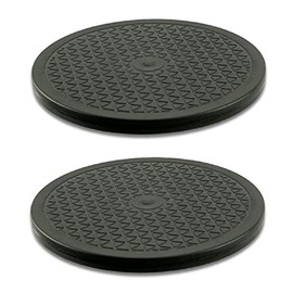 12 Inch Heavy Duty Rotating Swivel Stand - 360˚ Rotation Lazy Susan with Steel Ball Bearings for Model Base/Rotating Plants/Crafts Stand Monitor/TV/Stereos/Potted Plants(2 Pack/Black)