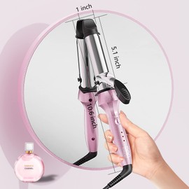 Dan Technology Dual Voltage Curling Iron with 1-inch Barrel, Temperature Adjustable, 60-minute Auto Shut-Off for Long and Short Hair