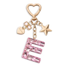 CHUQING Keyring Letter Pink Key Ring Initial Letter with Letters for Girls Women, Pink, S