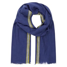 LINDENMANN Men's Scarf Blue Men's Scarf Thin 55% Cotton and 45% Viscose, blue