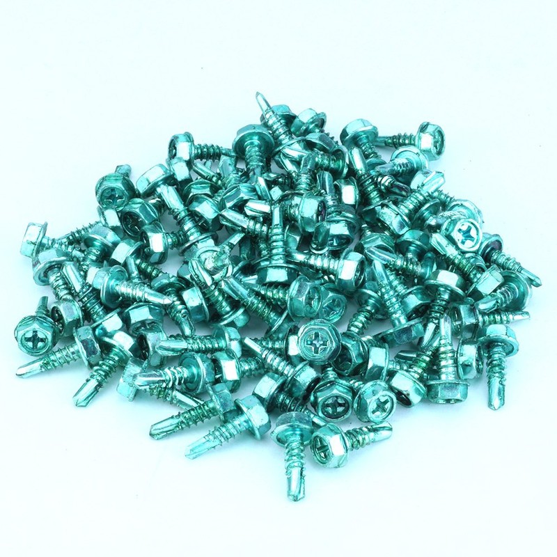 Skywalker #10 Self-Tapping Hex/Phillips/Slotted/Square Head Ground Screws (Box of 100