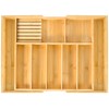 VaeFae Extra Large Kitchen Utensil Holder, Bamboo Silverware Drawer Organizer,