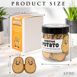 KATINAT Emotional Support Potato Jar, 60 Affirmation Cards, Farewell Gift for Coworkers, Encouragement Gift for Women, Teens, Friends, Home, Kitchen, Office Desk Decor