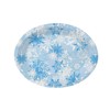 AnyDesign 50Pcs Christmas Oval Paper Plates Winter Snowflake Disposable Dinner