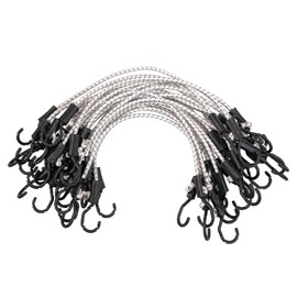 Mytee Products (25 Pcs) 24” Heavy Duty Adjustable Bungee Cords with Hook - Polypropylene (PP) Bungee Cords for Outdoor Camping, Household - Extendable Upto 36 inches