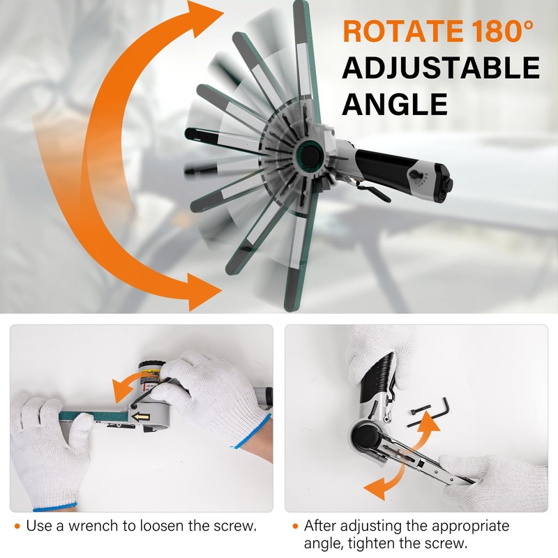 1/2" x 18" Air Belt Sander - Mini All Angle