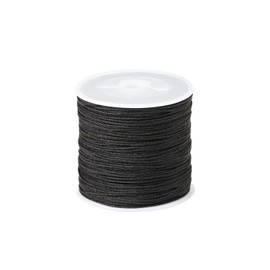1 Rpll 70M Braided Beading Thread,1MM Black Nylon Beading Cord,for Beading Jewellery Bracelets Making