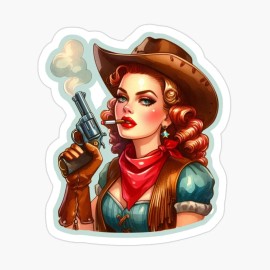 C Autumn Trapp Frontier Firecracker Sticker by C Autumn Trapp Original Art 3" x 3"