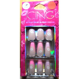 Icing CBI Distributing Corp.~Icing 24 Faux Nails Vegan Pink, Tan, & White Lips