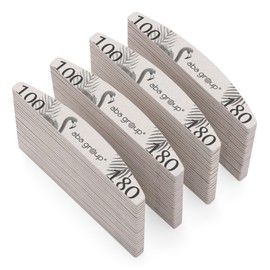 Aba Group Pack of 50 Professional Nail Files Half Moon Flamingo 100/180 Standard, Durable, Single Use, Good Quality Nail File, Abrasion-Resistant, Nail File Set, Made in EU