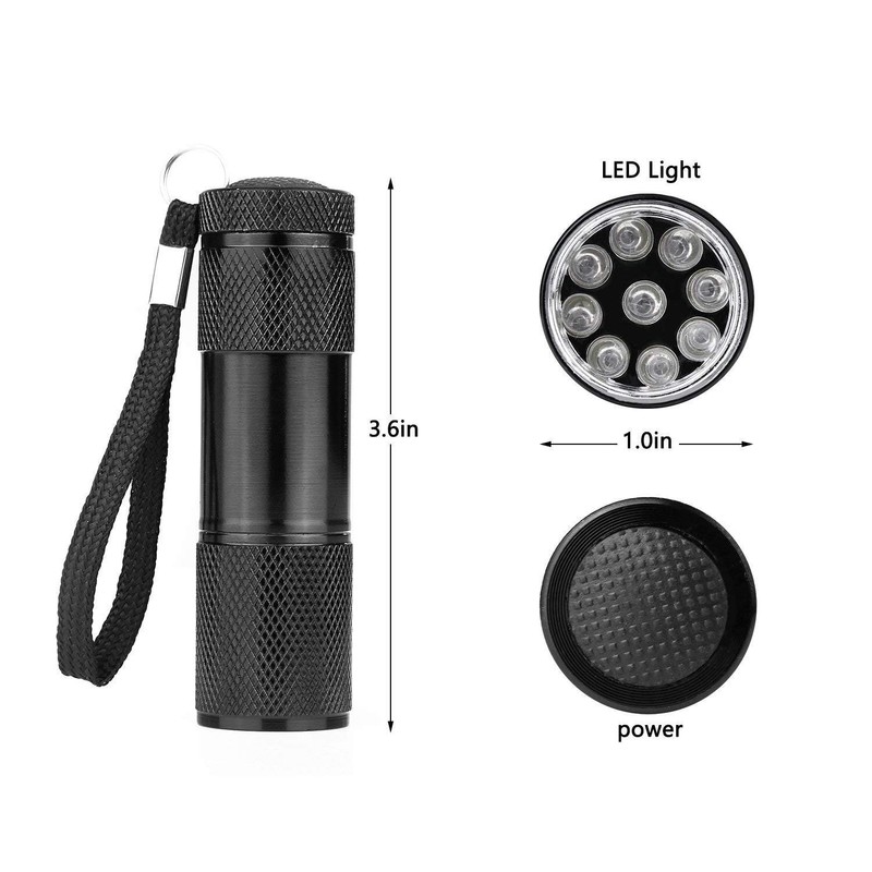 CFIKTE UV LED Flashlight Black Light UV Lights 9 LED
