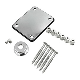 Alnicov Guitar Neck Plate String Ferrules & Jack Plate Hardware Set for Tele Telecaster Style Electric Guitar Replacement Parts Chrome