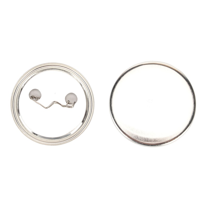 100 Set Pin Back Button Parts Blank Smoothing Metal Durable