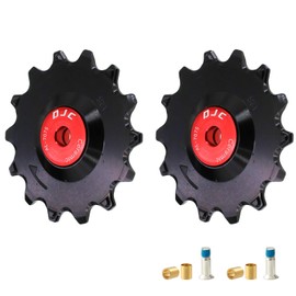 DJC 12s Bike Ceramic Bearing Pulley Wheel 2pcs Tension for Rival Force AXS eTap T-Type Di2 11T 12T 13T 14T MTB Road Bike Rear Derailleur for Shimano for Sram(red 2pcs 14T)