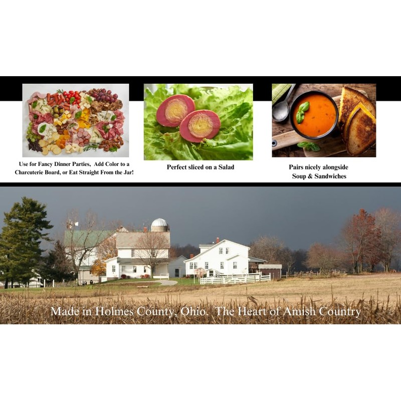 Amish Valley Products Pickled Eggs in Beet Juice Quart Glass