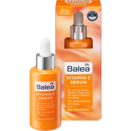 Balea Serum VITAMIN C für ein ebenmäßiges Hautbild und einen strahlenden Teint mit antioxidativer Wirkung, 4er-Pack (4 x 30 ml), 120 ml