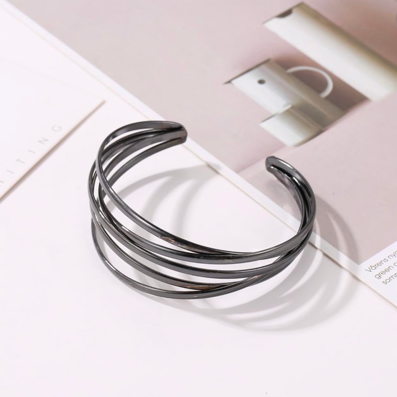 Donary Women's Simple Bangle Bracelet, One size, Silver Metal
