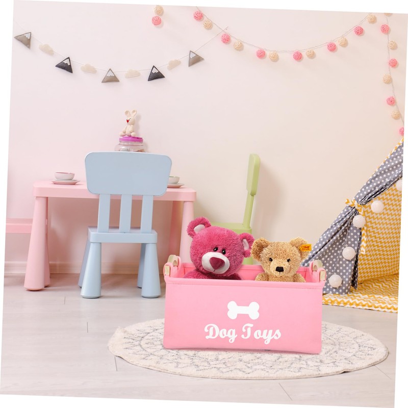 Beavorty Collection Box Pet Toy Organizer Felt Storage Case for