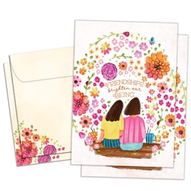 Tree-Free Greetings Just Because Greeting Card 2 Pack with Matching Envelopes, Eco Friendly, Made in USA, 100% Recycled Paper, 5 x 7, Friendship Wish (GT65978)