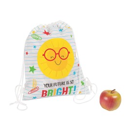 Fun Express BRIGHT FUTURE DRAWSTRING BACKPACK - Apparel Accessories - 12 Pieces