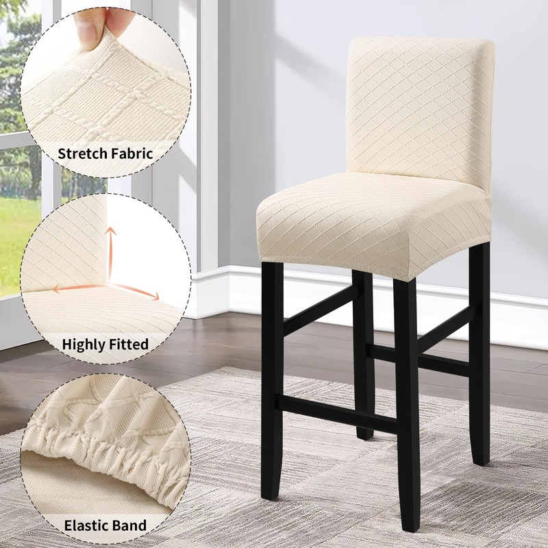Fuloon Waterproof Bar Stool Covers, High Elastic Fit Removable Washable