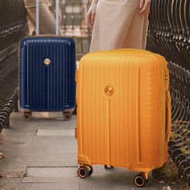 Joyway Large Luggage 28 Inch, PP Hardside Large Checked Luggage with Spinner Wheels, Travel Suitcase with TSA Lock, Orange