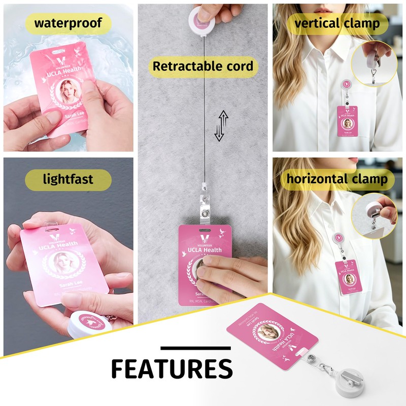 AOUXSEEM 14 Sets Sublimation Blanks for ID Card Name Badge