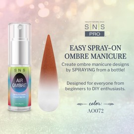 SNS Healthy Natural Nails SNS Air Ombre Nail Spray Powder (Brown Bronze, AO072) - Nail Art Manicure Designs Using Spray-On Tech - For Beginner Nail Techs & DIY Enthusiasts - Works With Dip Powder, UV Gel & Acrylic