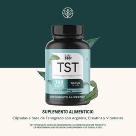 LIFE 360+ TST | Suplemento con Fenogreco, Magnesio y Zinc | 180 Cápsulas 