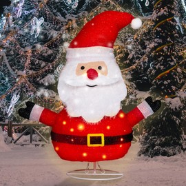 Lighted Santa Claus Holiday Displays, Light Up Collapsible Santa Pre Lit Pop Up Santa Claus Christmas Decorations for Indoor Outdoor Garden Yard Lawn Holiday Party Decor