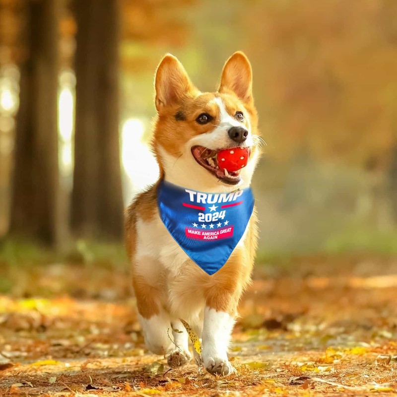 Trump Dog Bandana, Dog Bandanas Breathable Pet Triangle Scarf, Make