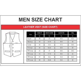 GOLD PANEL Leather Motorcycle Vest for Men and Women, 100% Polyester Lining, Black (US, Alpha, Large, Regular, Regular, Black)