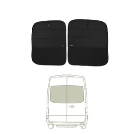 VanEssential Insulated Blackout Window Covers Designed for Ford Transit High/Medium Roof Rear Door Windows (Pair) - Black