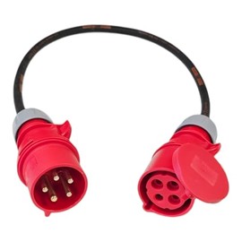5-Pin to 4-Pin 3 Phase Converter Cable, UK Made (32 Amps)