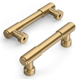 Amerdeco 10 Pack Champagne Bronze Cabinet Pulls 3 Inch(76mm) Hole Center Drawer Pulls Cabinet Hardware Kitchen Cabinet Handles for Bathroom ZH0075