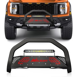 Nilight Bull Bar with Light Bar&License Plate Hole Compatible for Ford F-150 F150 2004-2023 Truck Brush Guard, Front Bumper Push Bar w/Grille Skid Plate Light Mount