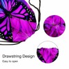 Sotunad Purple Butterfly Drawstring Backpack Beautiful Insects Chrysanthemum Background for