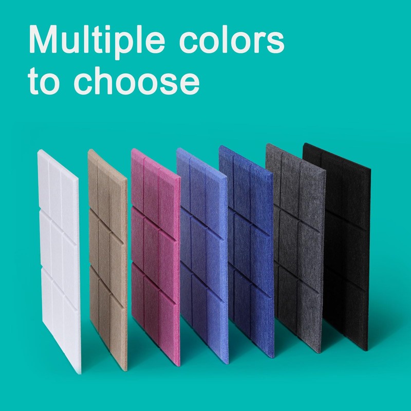 Large Cork Board, 12 Pack Felt Wall Tiles with Safe