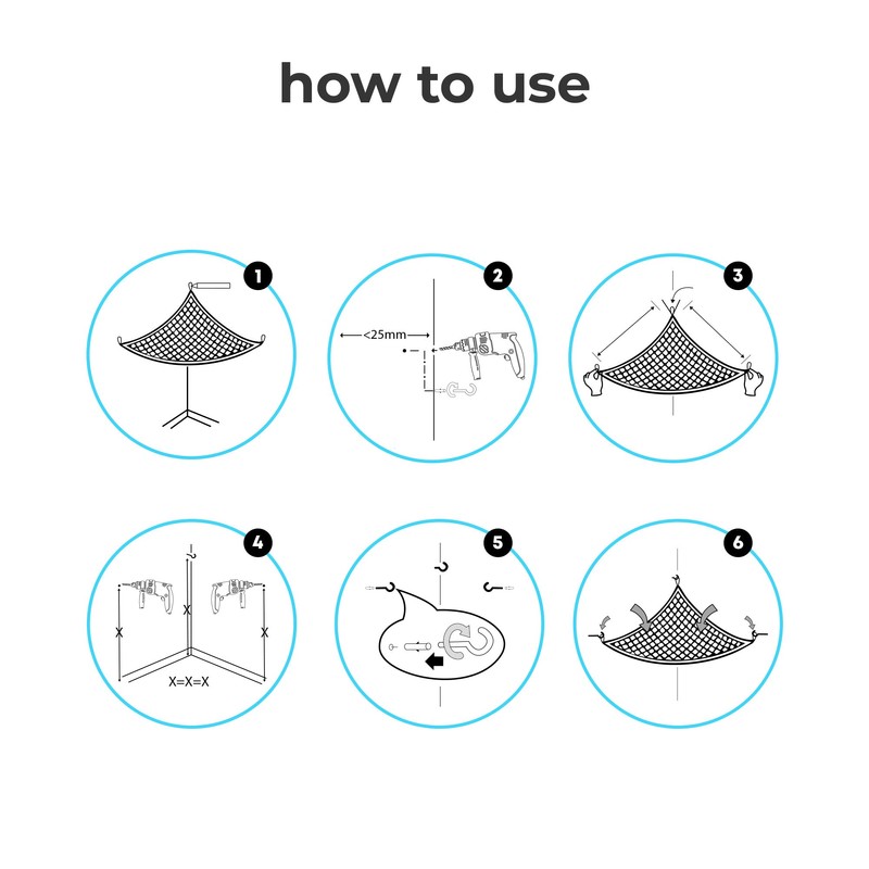 JAMES Large Toy Hammock With Net & Durable Hooks Ideal