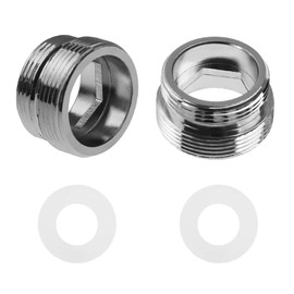 2 PCS Faucet Adapter Kit M22 to M20 Male Thread Sink Hose Adapter Brass Tap Aerator Connector with Gasket for Kitchen Bathroom Water Purifier Sink
