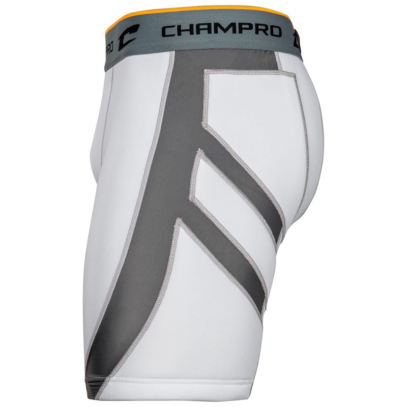 CHAMPRO Men's Wind Up Compression Sliding Shorts White