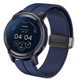 Lamshaw Compatible con Moto Watch 100,correas repuesto deportivas de silicona suave de liberación rápida,para Motorola Moto Watch 100 Smart Watch / Moto 360 3ª generación 2020 / Moto Watch 70 (azul)