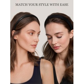 Sunolga 4 Pack Black Headbands for Women Girls Non Slip Padded Hairbands Head bands Wide Headbands Trendy Hair Accessories