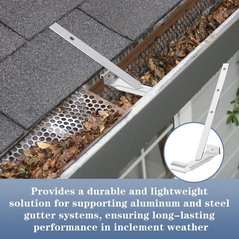 Blulu 25 Sets 5" Aluminum Roof Gutter Hanger with Straps