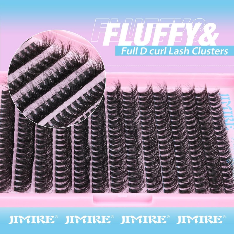JIMIRE Fluffy Lash Clusters Volume Wispy 50D Thick Mink Eyelash