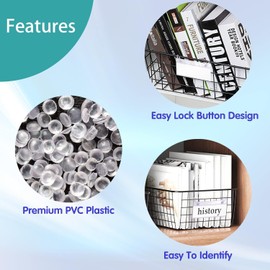 Amaezorx 50 PCS Transparent PVC Basket Label Holders with Clips - Durable Wire Shelf Organizers for Supermarket, Grocery Store, Warehouse - Price Tag Sign Holders (3.94x2.17 Inch) - Shop & Retail Essentials